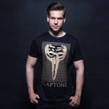 Block Mask Gold Tee - Black